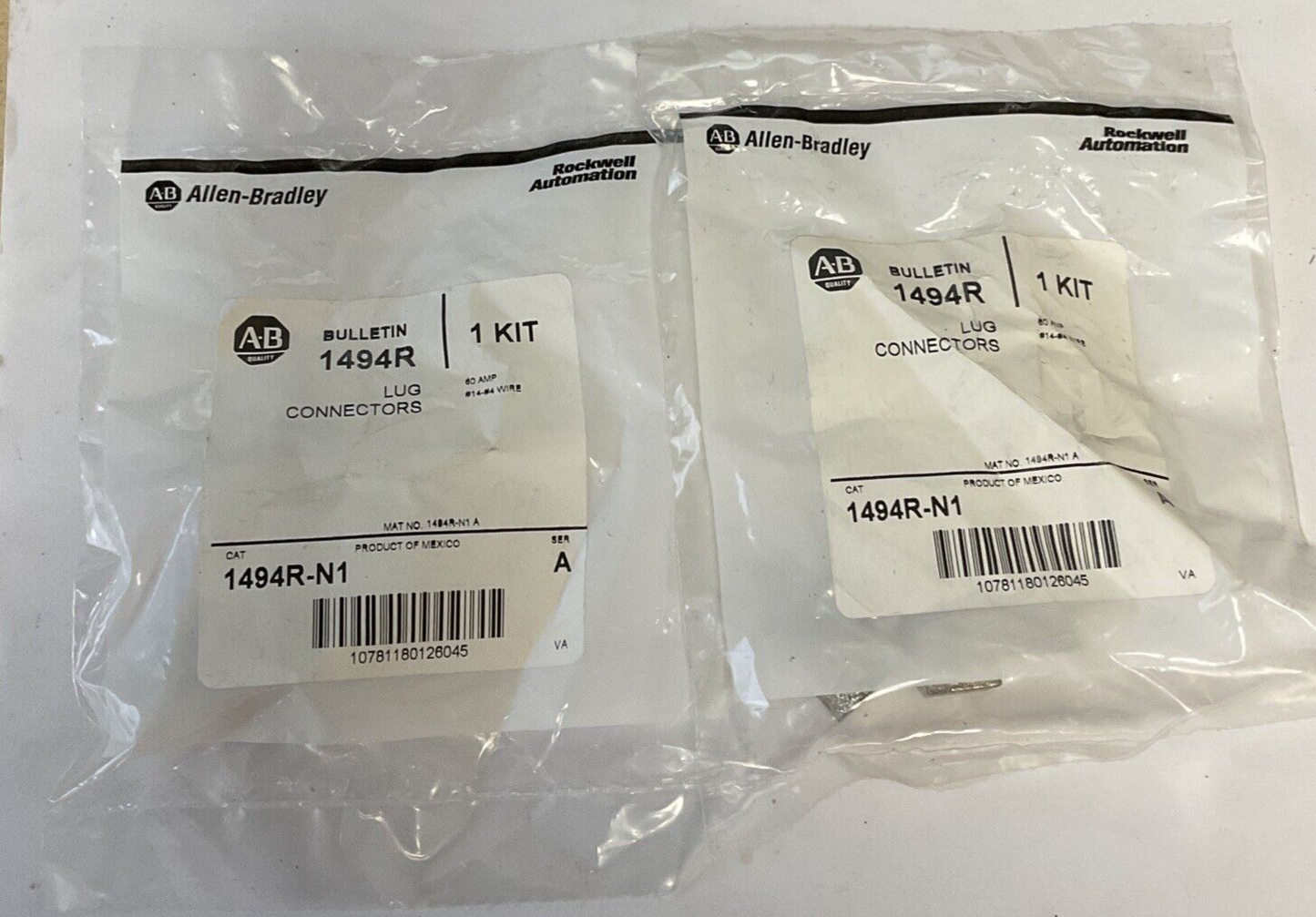 ALLEN BRADLEY 1494R-N1 LUG CONNECTOR KIT 60AMP SER.A ***LOTOF2***