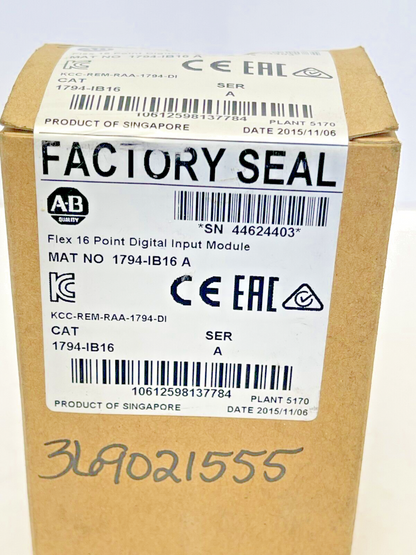 ALLEN BRADLEY - 1794-IB16 SER A - FLEX  16 POINT DIGITAL INPUT MODULE