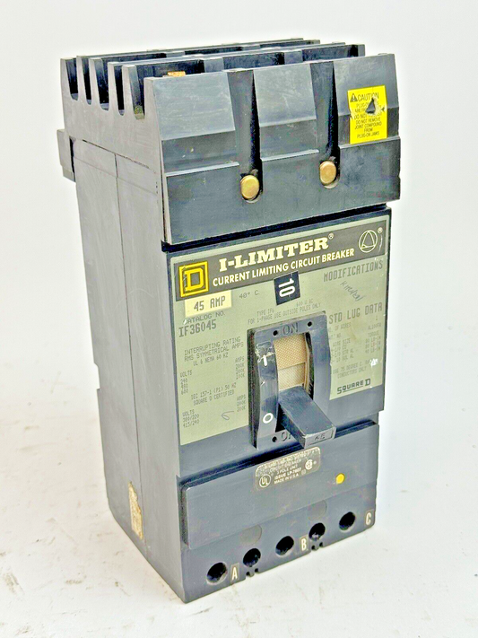 SQUARE D - IF36045 - I-LIMITER CIRCUIT BREAKER - 45 AMP, 3 POLE, 600 VAC