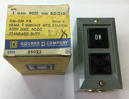 SQUARE D 9001 BG-210 ON-OFF PUSHBUTTON SER.A ***MISSING OFF COVER PLATE***