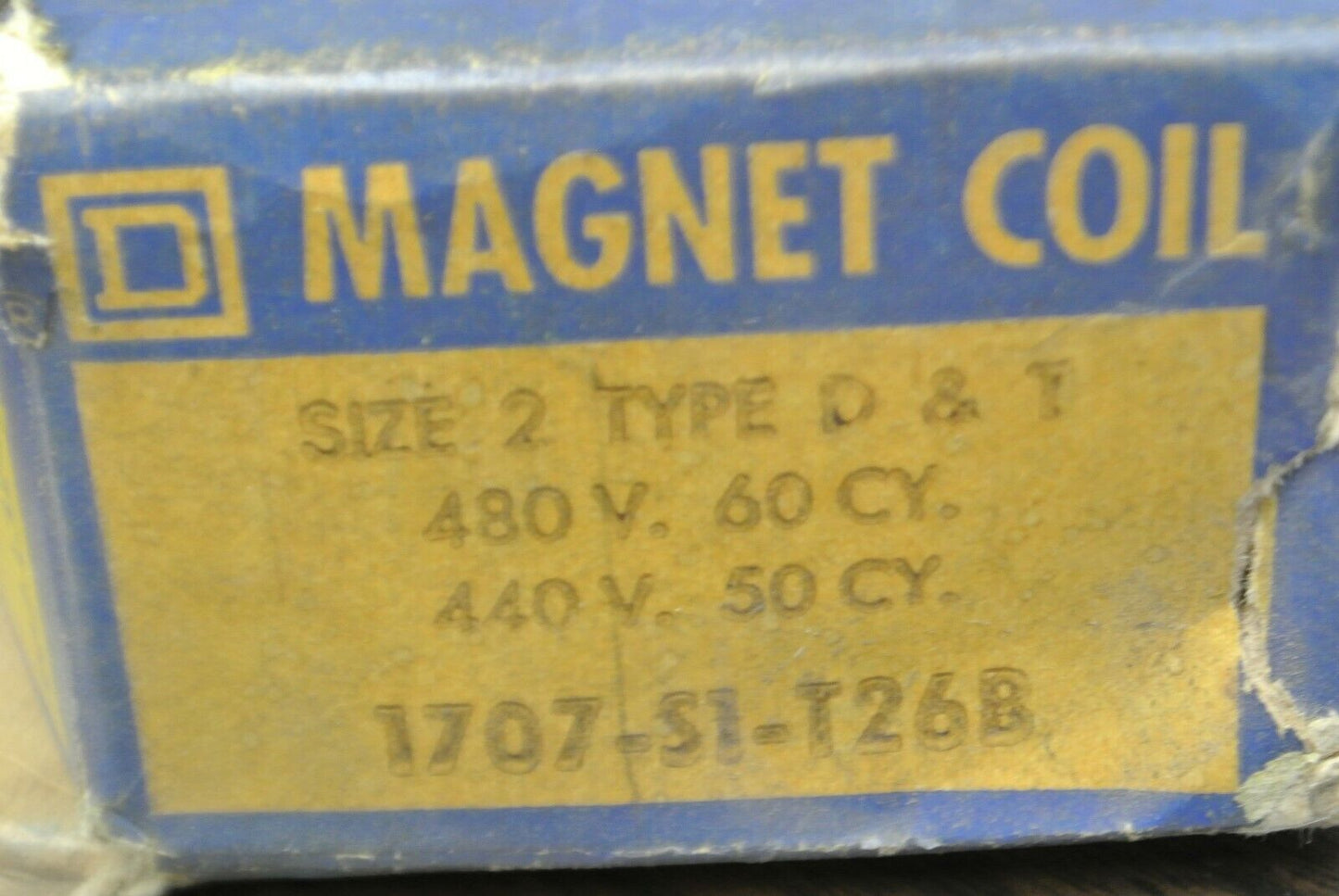 SQUARE D 1707-S1-T26B COIL / 440V, 50Hz / 480V, 60Hz / NEW SURPLUS
