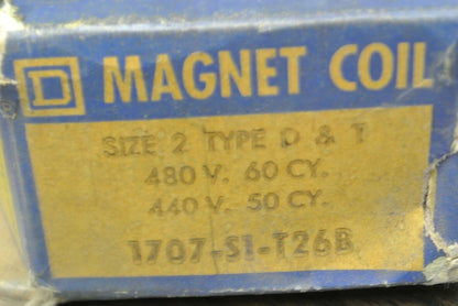 SQUARE D 1707-S1-T26B COIL / 440V, 50Hz / 480V, 60Hz / NEW SURPLUS