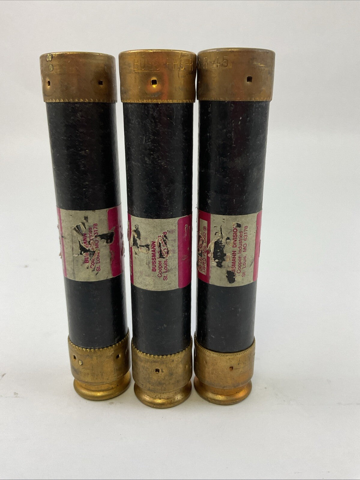 FUSETRON FRS-R-45 DUAL-ELEMENT TIME DELAY CURRENT LIMITING 600VAC 45A (LOT OF 3)