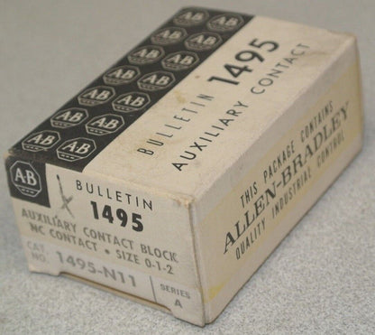 ALLEN-BRADLEY 1495-N11 / AUXILIARY CONTACT BLOCK / N.C. CONTACT / SIZE 0, 1, 2