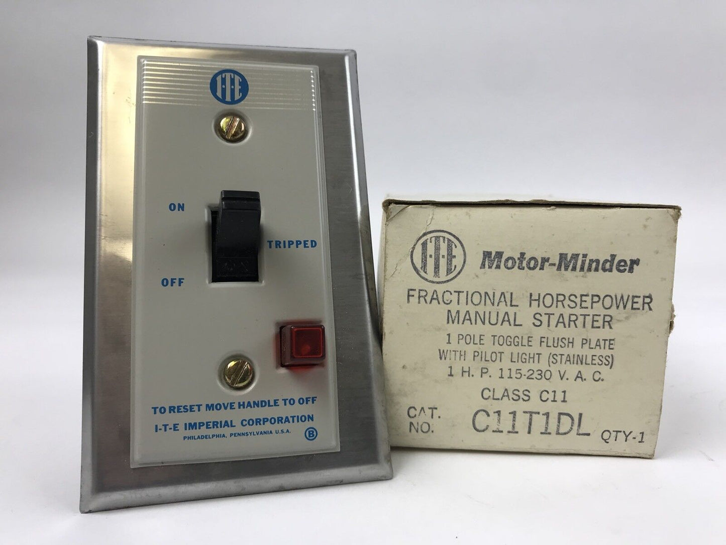 ITE C11T1DL Motor-Minder Fractional Horsepower Manual Starter 1 HP 115-130 V AC