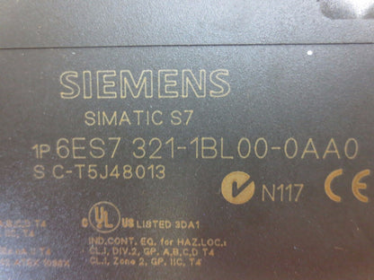 SIEMENS 1P 6ES7321-1BL00-0AA0 SIMATIC S7 INPUT MODULE - 32 PT, 24VDC