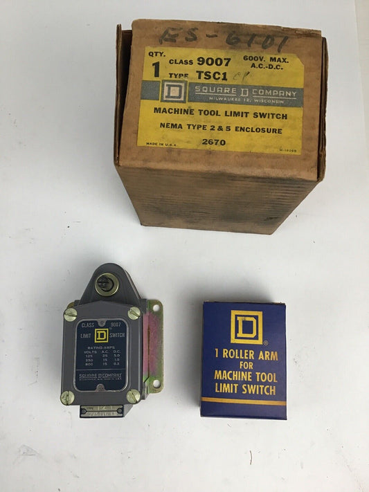 SQUARE D 9007 TSC1 MACHINE TOOL LIMIT SWITCH 600V MAX  NEMA TYPE2&5 ENCLOSURE