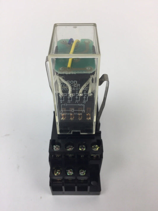 OMRON MY4Z-CR RELAY 220/240 VAC WITH OMRON PYF14A-E RELAY SOCKET