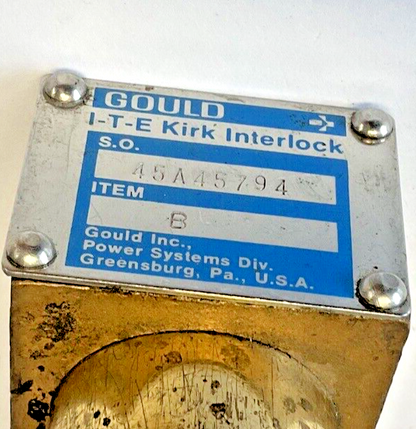 GOULD 45A45794 KIRK INTERLOCK ITEM B DOUBLE KEYED