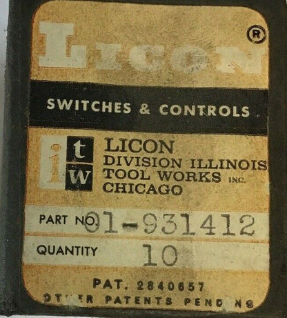 LICON SWITCH COMPONENTS 01-931412 PUSHBUTTON CAP***LOTOF10***