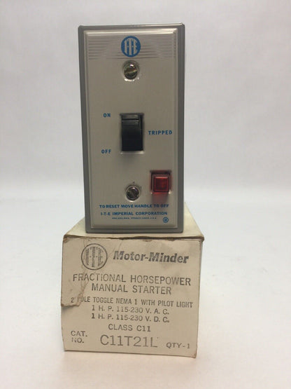 ITE C11T21L FRACTIONAL HP MANUAL STARTER 1 HP 115-230VAC/DC 2 POLE W/PILOT LIGHT