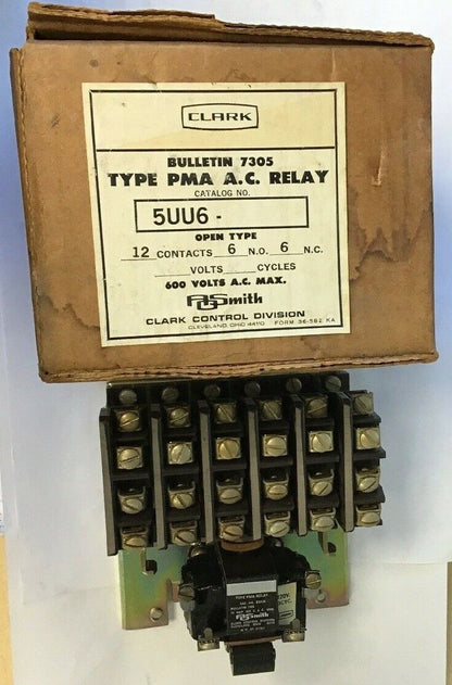 JOSLYN CLARK 5UU6-76 PMA  A.C.RELAY 12 CONT. 6N.O./6N.C. 10AMP 600VAC