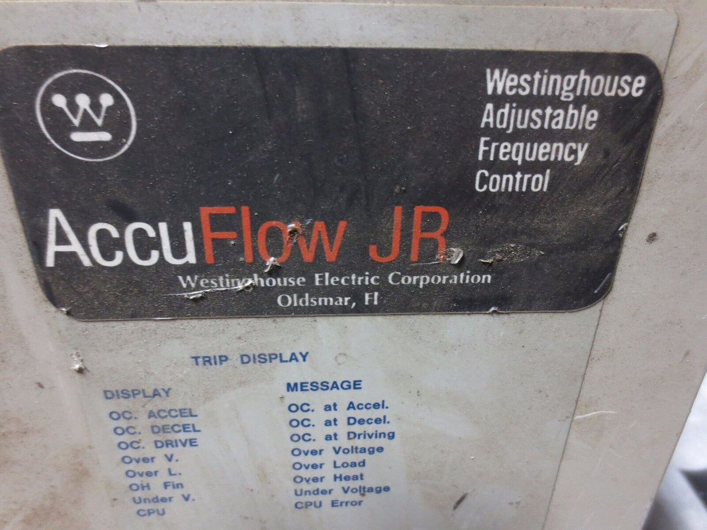 WESTINGHOUSE CT4151 Accu-Flow JR ADJUSTABLE FREQUENCY CONTROL 15HP 3PH 23A