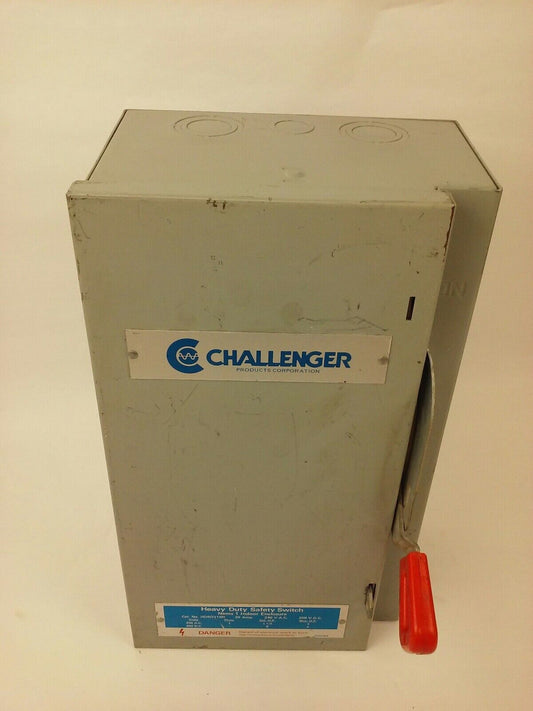 CHALLENGER HDN221SN SAFETY SWITCH, NEMA 1 INDOOR, 30A, 240V, FUSIBLE, NEW