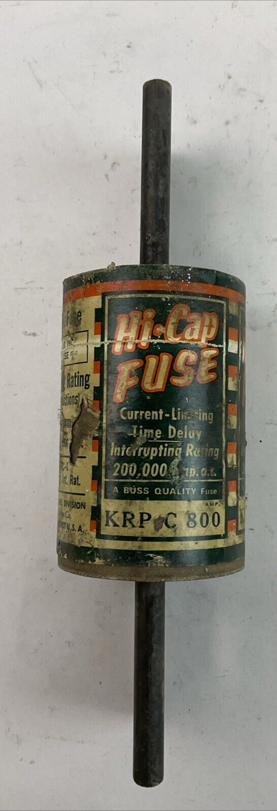 BUSSMANN HI-CAP KRP-C 800 CURRENT LIMITING TIME DELAY FUSE 600VAC 800AMP