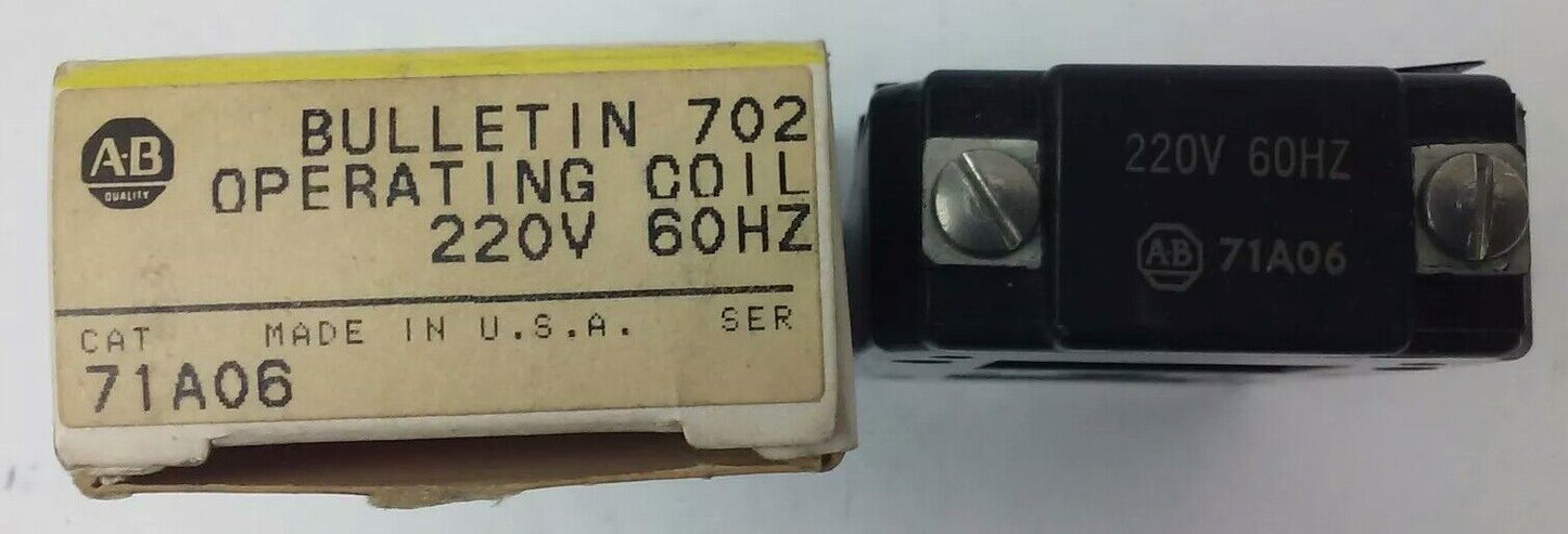 ALLEN BRADLEY 71A06, COIL, 220V @ 60HZ, SIZE 1, NEW OTHER GREAT CONDITION