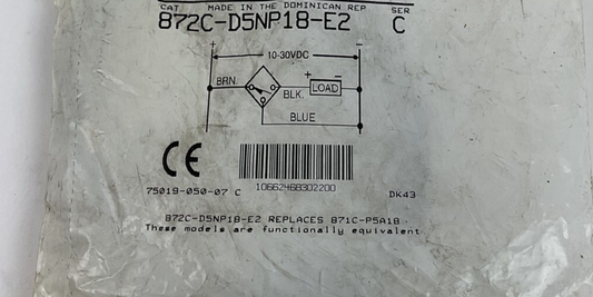 ALLEN BRADLEY 872C-D5NP18-E2 INDUCTIVE PROXIMITY SENSOR 10-30VDC SER C 200MA