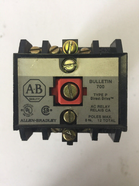 ALLEN BRADLEY 700-P800A1 AC RELAY SER B 600VAC COIL 115-120V 60HZ 700-PC40 SER A