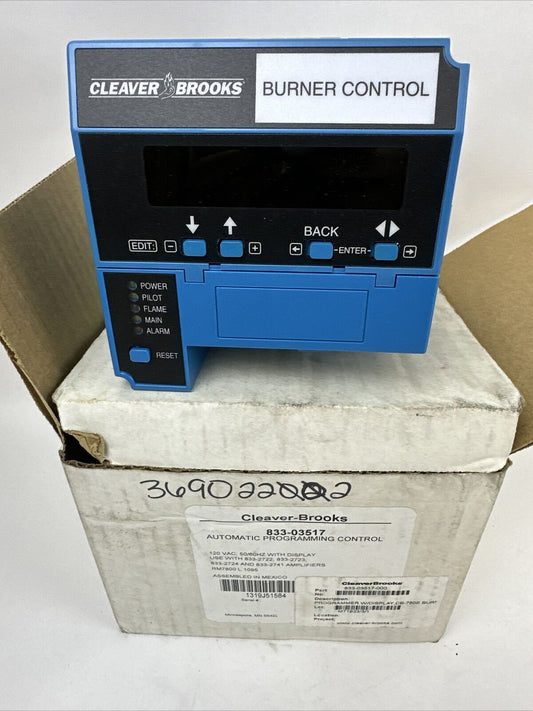 CLEAVER-BROOKS 833-03517 AUTOMATIC PROGRAMMING CONTROL 120VAC 50/60HZ W/ DISPLAY