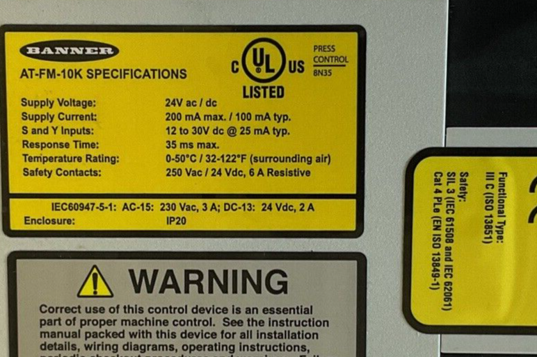 BANNER AT-FM-10K SAFETY RELAY 24VAC/VDC 200MA