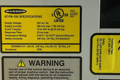 BANNER AT-FM-10K SAFETY RELAY 24VAC/VDC 200MA