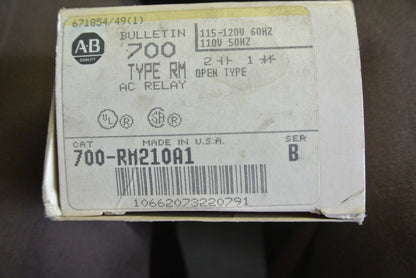 ALLEN-BRADLEY 700-RM210A1 - TYPE RM AC RELAY, OPEN - 115/120V, 60Hz NEW SURPLUS
