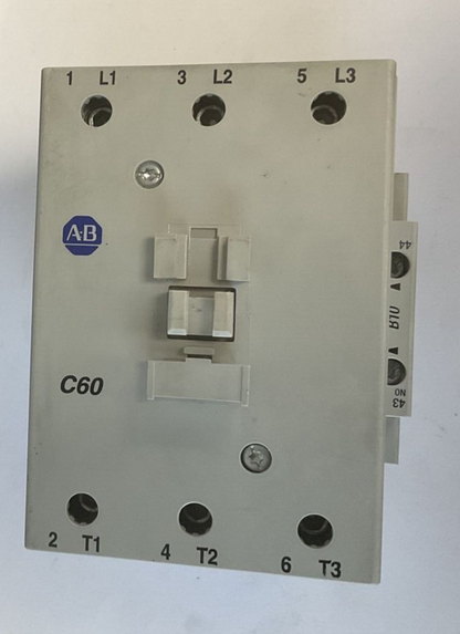 ALLEN BRADLEY 100-C60*00 CONTACTOR SER.B 600VAC 100A 6KV W/100S AUX SER.B