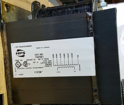 NEW HPS TRANSFORMER CAT 152981 1400VA, 50/60HZ, 8.33A, 480V TYPE 3AH
