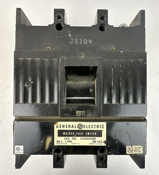 GE TJJ436Y400 CIRCUIT BREAKER 400AMP 600VAC 3POLE