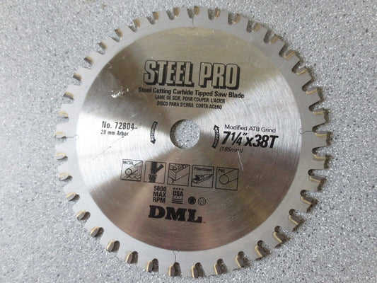 DML 72804 STEEL PRO 38T 7-1/4" CARBIDE TIPPED CIRC SAW BLADE ATB - NEW SURPLUS