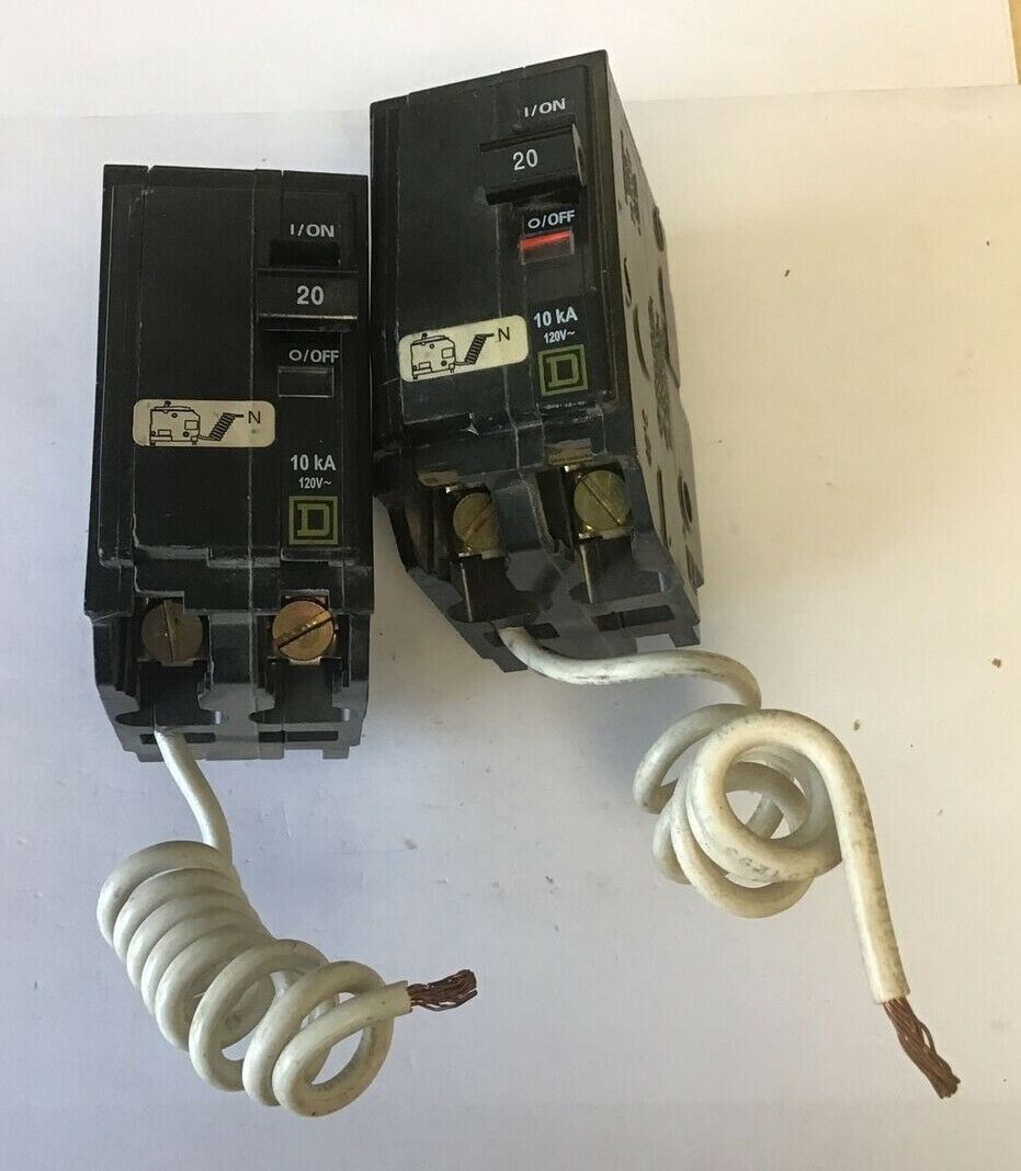 SQUARE D QOB220 CIRCUIT BREAKER 20A 120VAC 2POLE 10KA***LOTOF2***