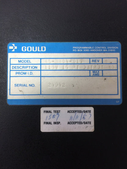 GOULD AS-B804-116 OUTPUT MODULE 115VAC