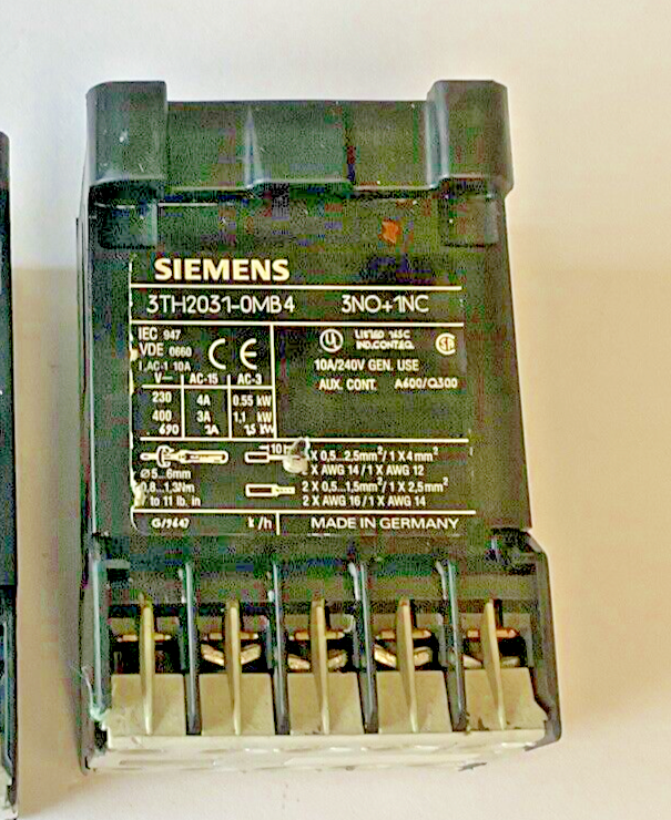 SIEMENS 3TH2031-0MB4 CONTACTOR RELAY 3NO+1NC 31E ***LOTOF2***