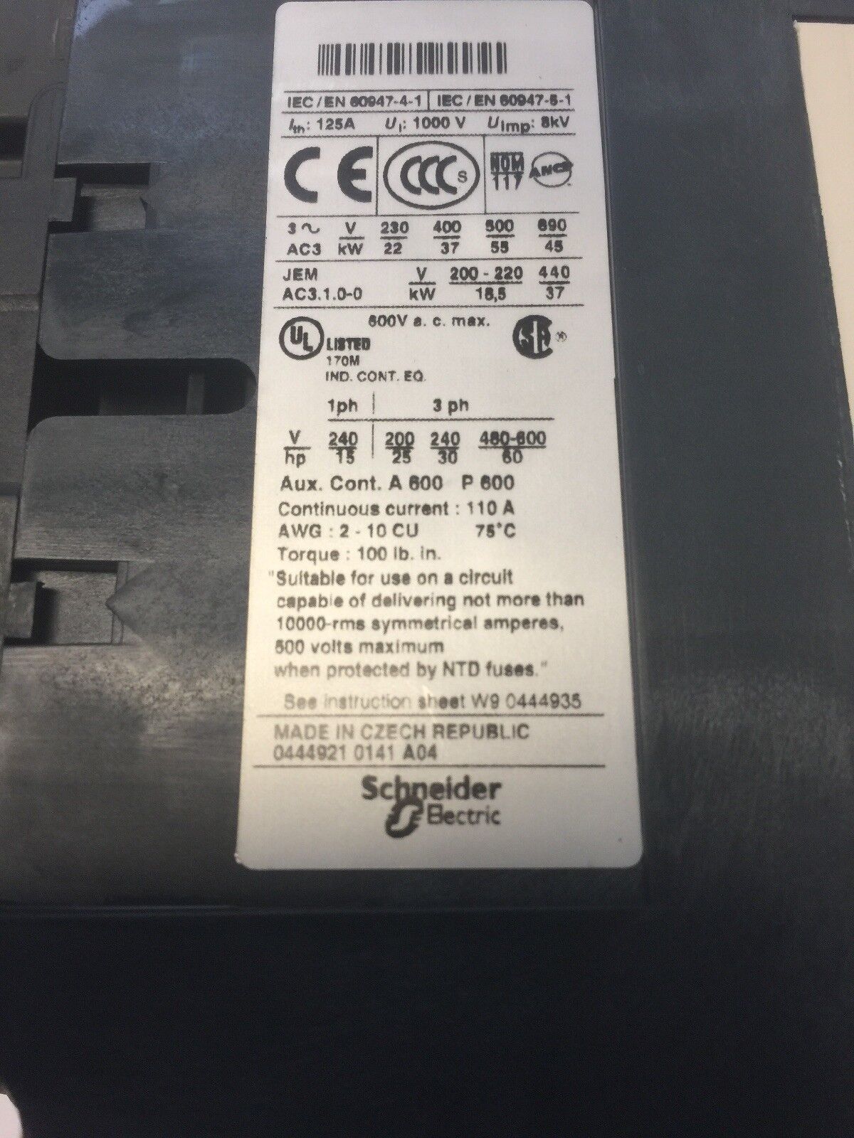 TELEMECANIQUE LC1 D80 REVERSING CONTACTOR LR2 D35 OVERLOAD LR2 D3559 LX1 D6 G7