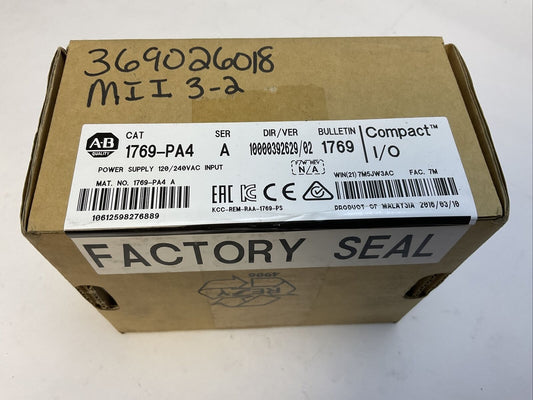 ALLEN BRADLEY 1769-PA4 POWER SUPPLY SER A F/W REV NA DIR/VER 10000392629/02 120/