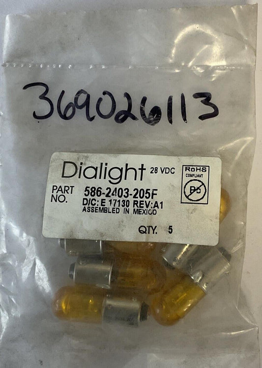 DIALIGHT 586-2403-205F YELLOW LED BULB 28V ***LOTOF5***