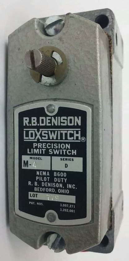 R.B.DENISON M4 SERIES D PRECISON LIMIT SWITCH, NEMA B600, 600V, 30A, MODEL M