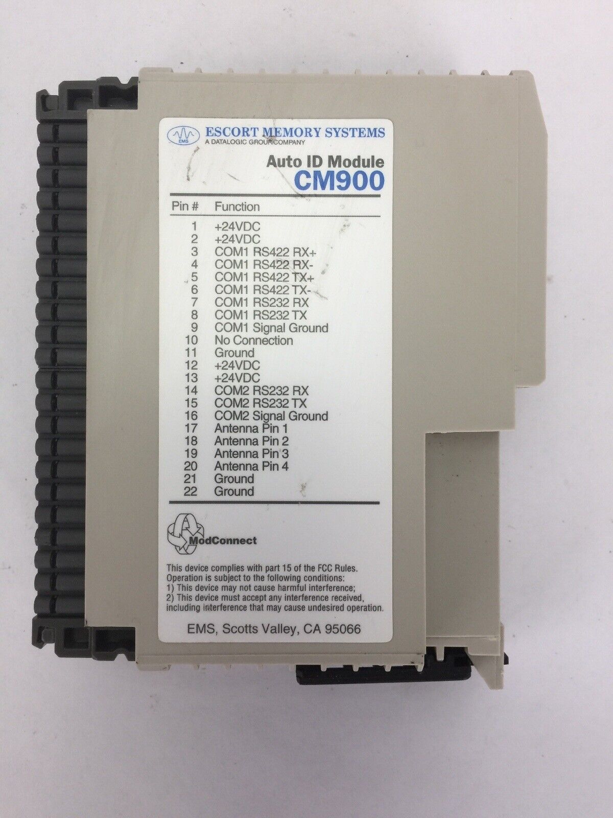 SCHNEIDER/ESCORT MEMORY SYSTEMS CM900 AUTO ID MODULE