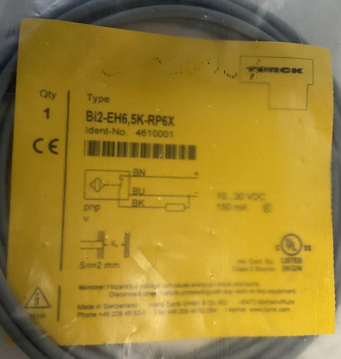 TURCK BI2-EH6,5K-RP6X INDUCTIVE SENSOR 10-30VDC 150MA 2MM