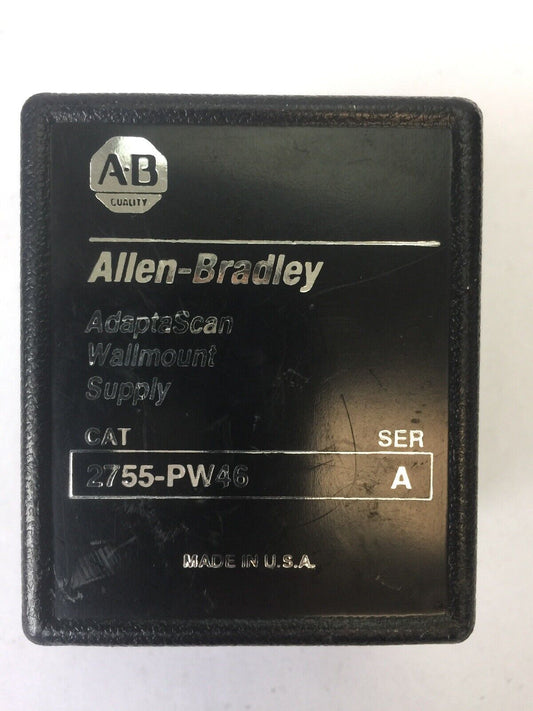 ALLEN BRADLEY 2755-PW46 ADAPTSCAN WALLMOUNT SUPPLY 120VAC 29W 18VDC 1.2A CLASS 2