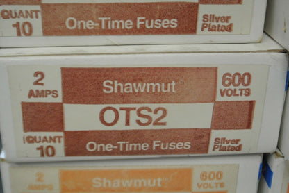 BOX of 10 / GOULD-SHAWMUT OTS2 ONE-TIME CLASS K5 FUSE / 2A / 600V / OTS-2