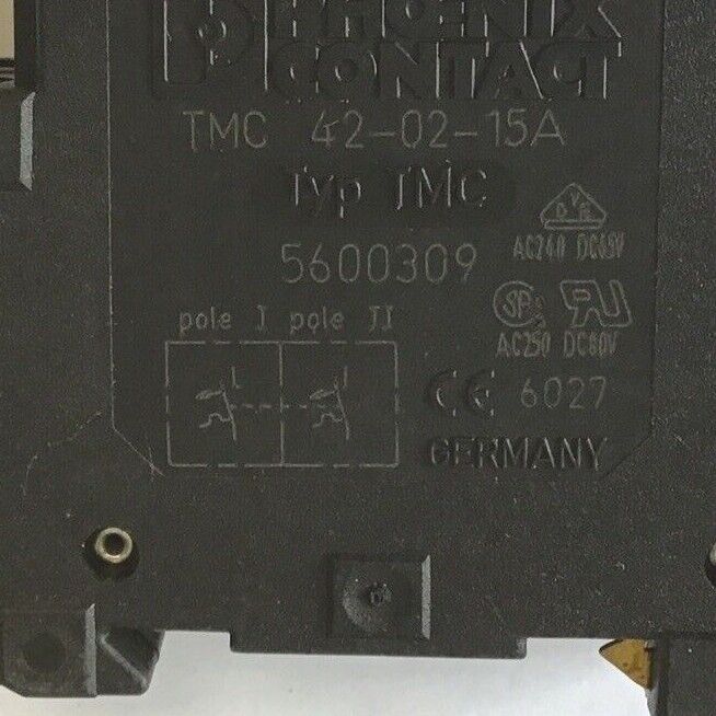 PHOENIX CONTACT TMC 42-02-15A CIRCUIT BREAKER 15A 2POLE 240VAC