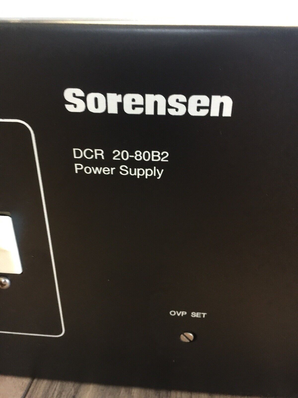 SORENSEN DCR 20-80B2 POWER SUPPLY INPUT 115VAC 30A/PH 50/60HZ OUTPUT 0-20VDC