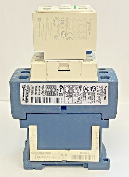 SCHNEIDER ELECTRIC - LC1D32 - CONTACTOR 24VDC & SCHNEIDER LADN31 - CONTACT BLOCK