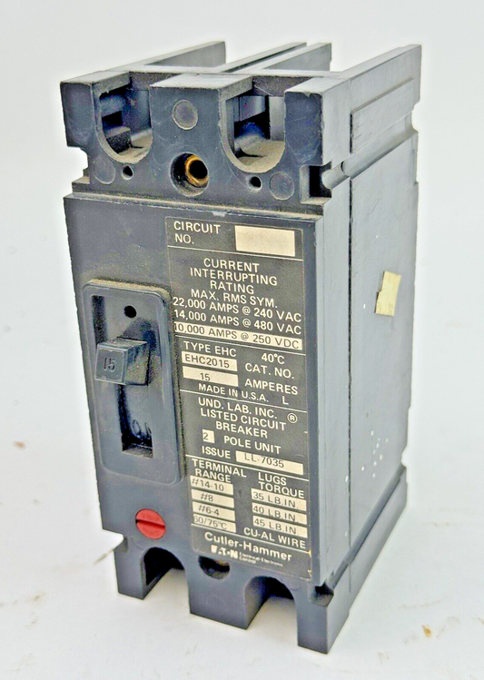 CUTLER-HAMMER/ EATON - EHC2015 - CIRCUIT BREAKER - 2 POLE, 15 A, 480 VAC