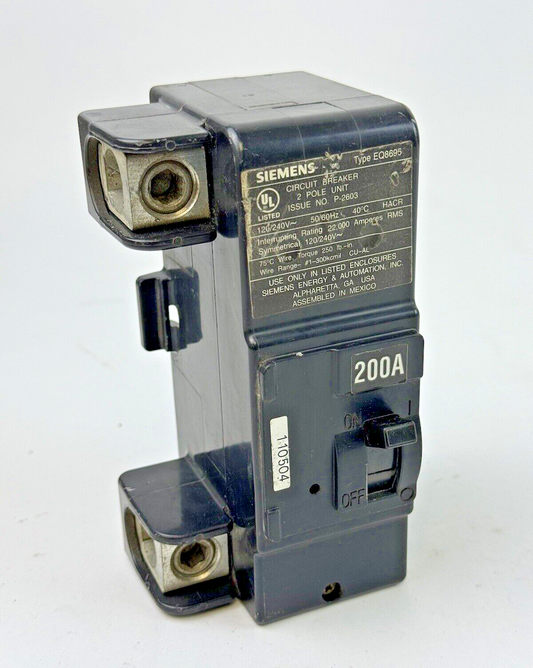 SIEMENS - EQ8695 - MAIN CIRCUIT BREAKER - 200 A/2 POLE/240 VAC