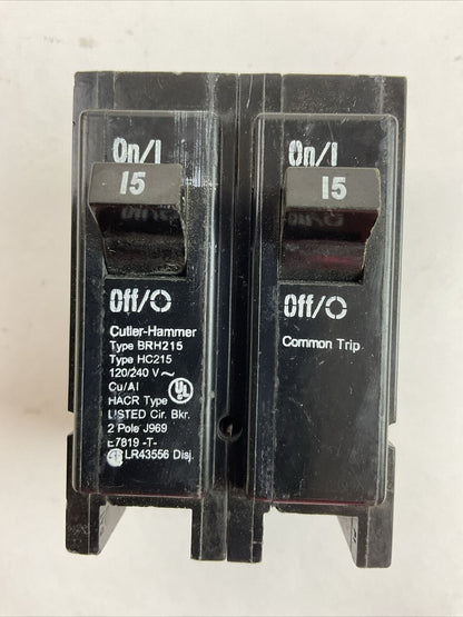 CUTLER HAMMER BRH215 CIRCUIT BREAKER 2POLE 15AMP 120/240VAC