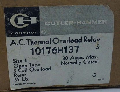Eaton Cutler Hammer 10176H137 AC Thermal Overload Relay - 30 Amp, 600 VAC (NEW)