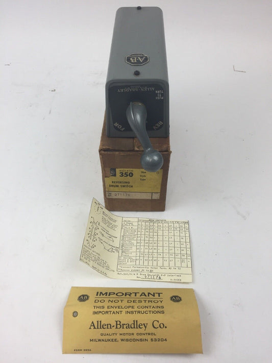 ALLEN BRADLEY 971176 REVERSING DRUM SWITCH 600V SIZE 0
