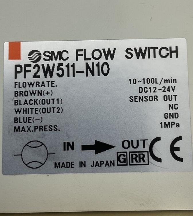 SMC PF2W511-N10 FLOW SWITCH 10-100L/MIN 24VDC